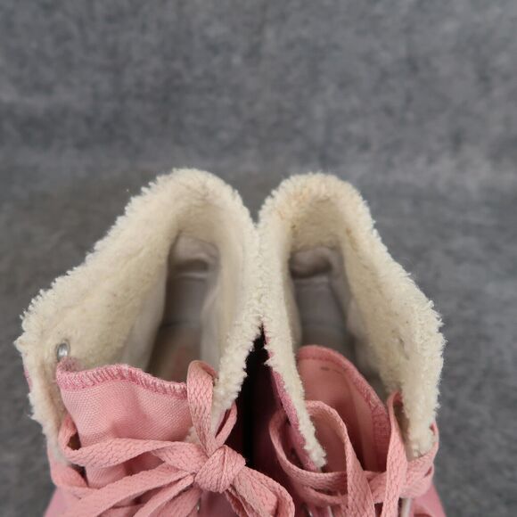 Converse Shoes Kids 6 Sneakers Chuck Taylor All Star Leather Faux Fur Pink Brown - Picture 11 of 12